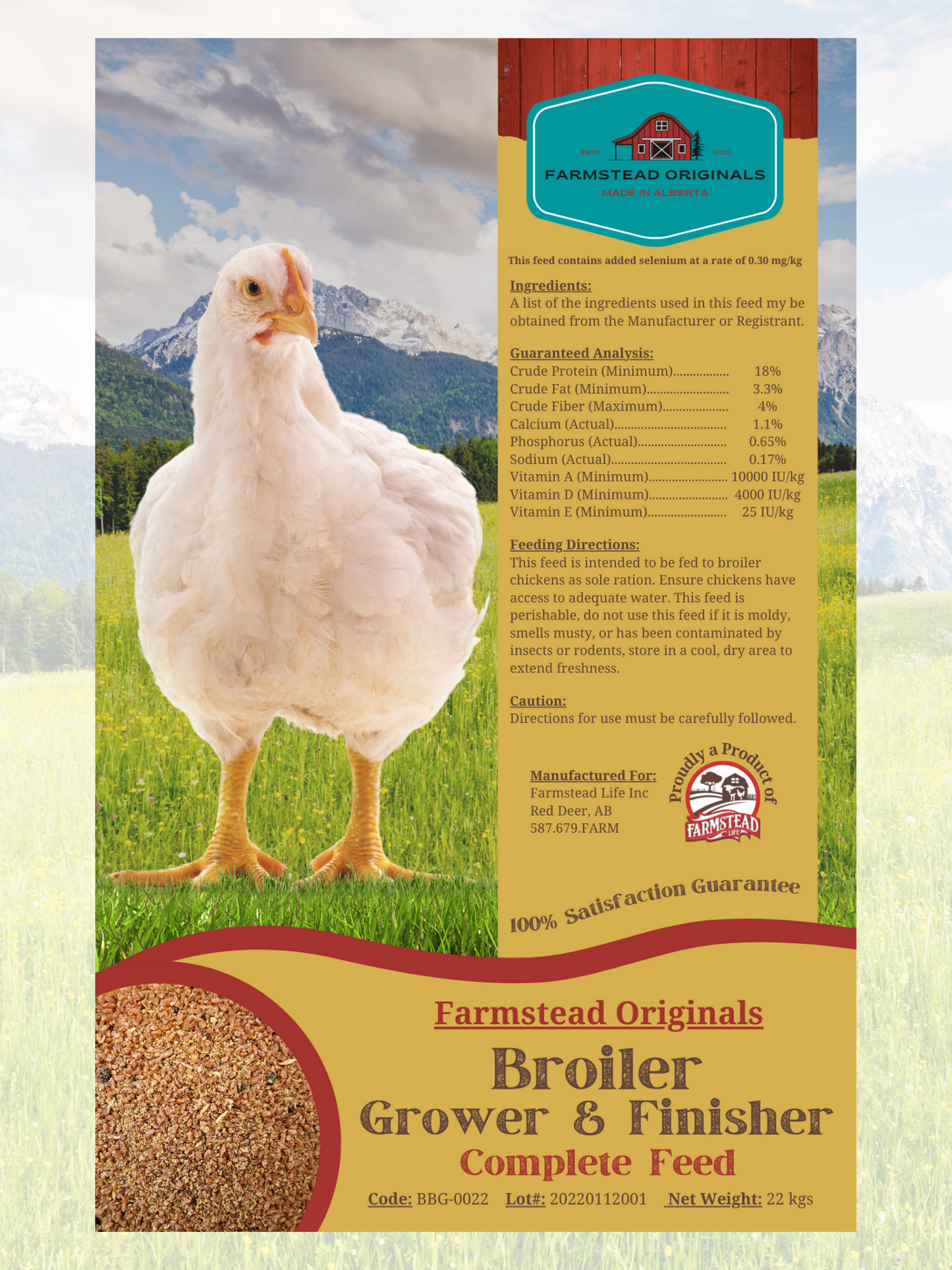 Broiler Grower & Finisher Complete Feed - Original - Farmstead Life Feeds